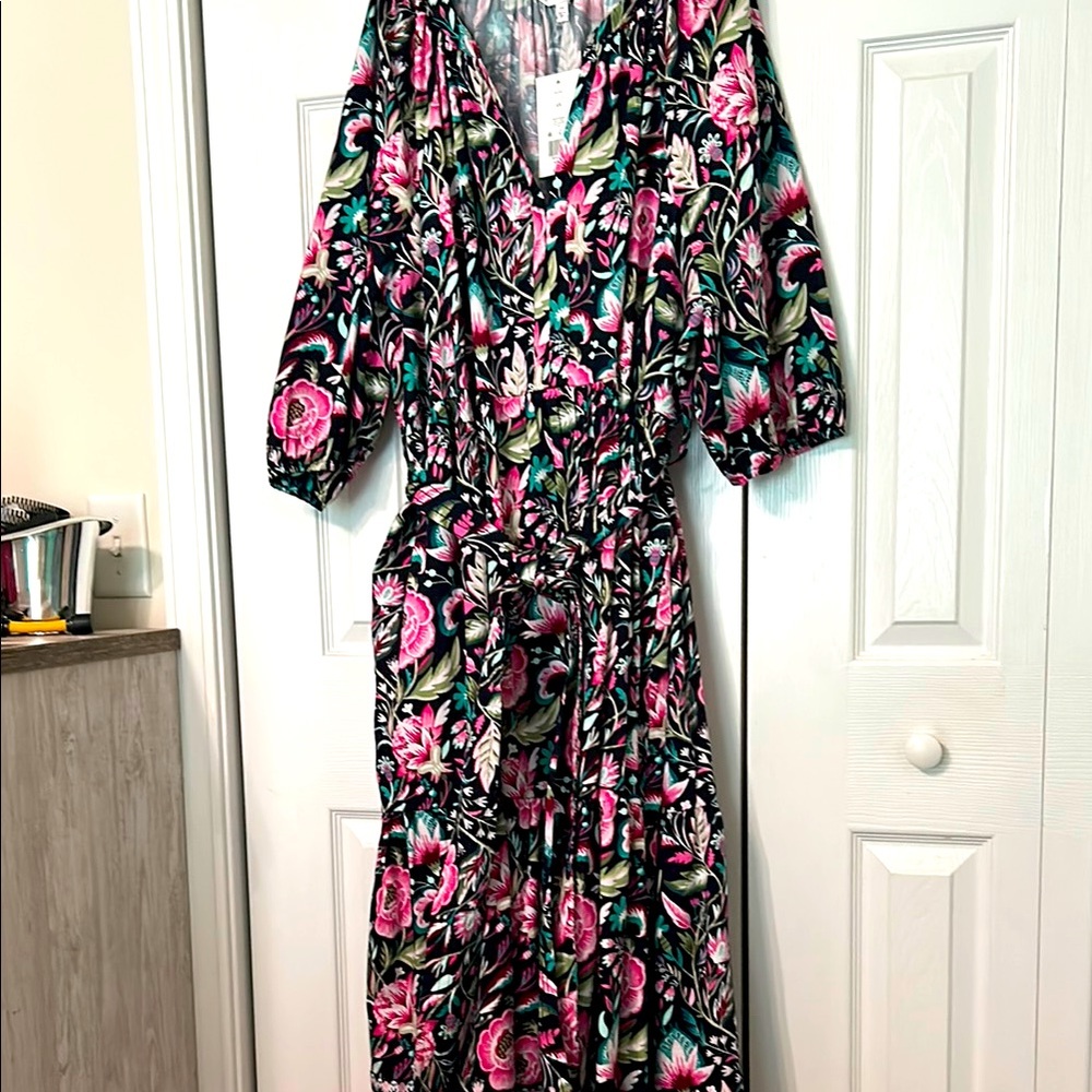 Belk Pink and Green Tiered Sundress with V-Neck size4X NWT